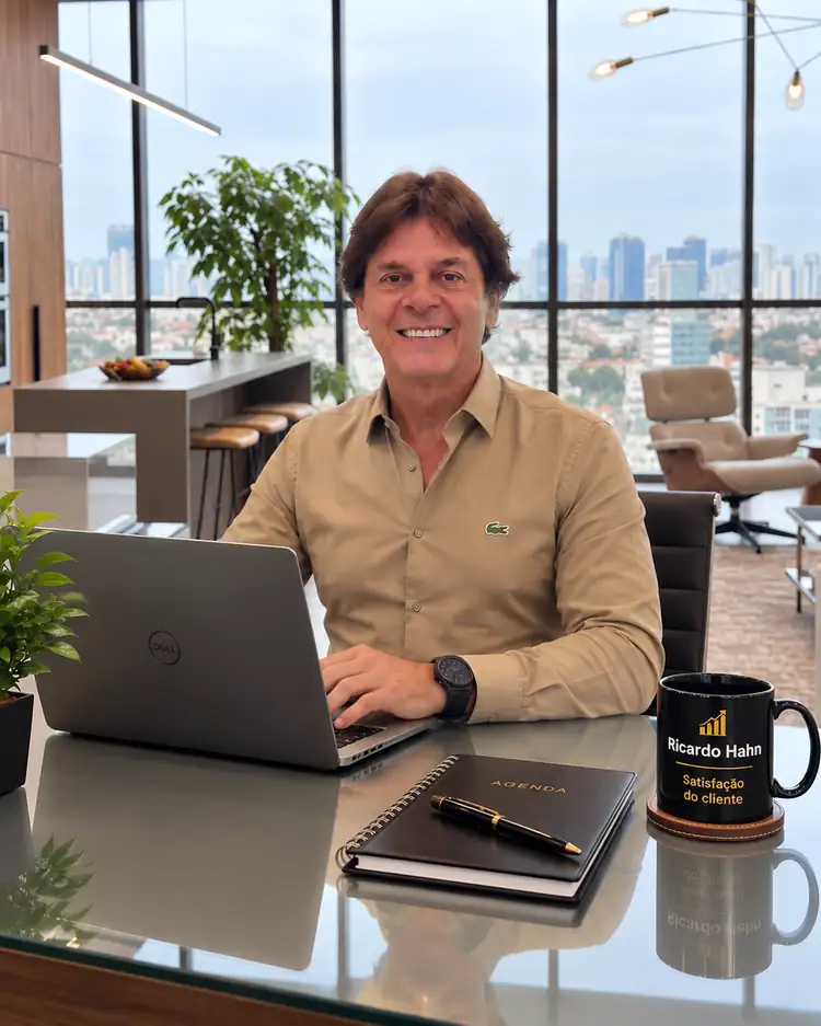 Ricardo Hahn em seu escritório